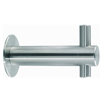 Art. 1327: Garderobenhaken aus Edelstahl Ø14x60mm mit durchgängigem Zapfen und Unterlegscheibe