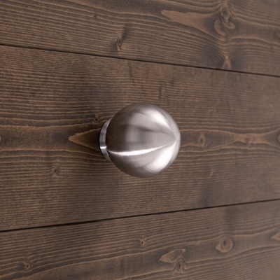 Möbelknopf aus Edelstahl in Kugelform mit einem Durchmesser von 25mm - Seitenansicht.