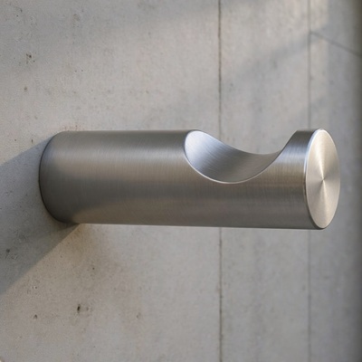 Art. 1618: Wandhaken aus Edelstahl Ø16x50mm, mit Griffmulde.